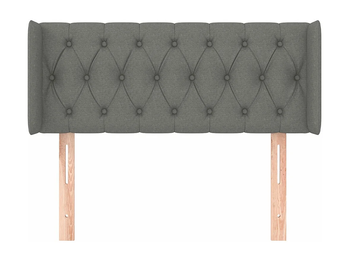 Kopfteil für Bett | Bett-Kopfteil mit Ohren Dunkelgrau 93x16x78/88 cm Stoff -MN934431