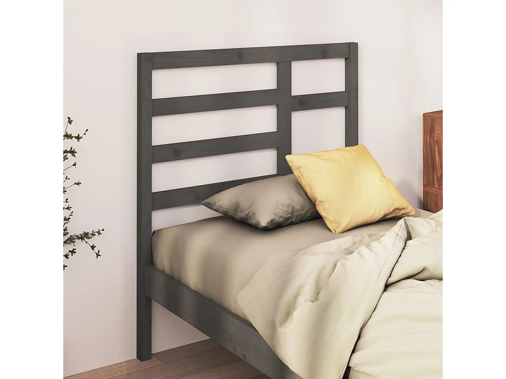 Kopfteil für Bett - Bett-Kopfteil Grau 96x4x104 cm Massivholz Kiefer -MN424896