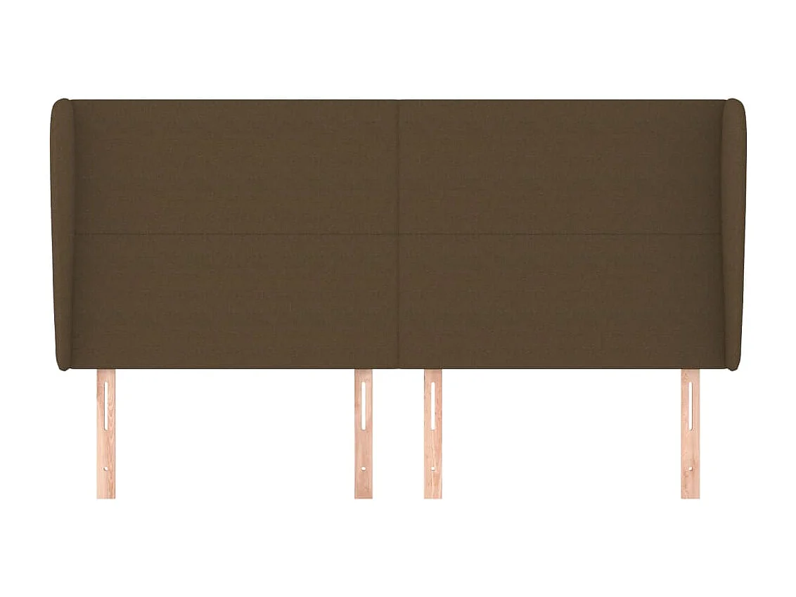 Kopfteil für Bett | Bett-Kopfteil mit Ohren Dunkelbraun 163x23x118/128 cm Stoff -MN185413