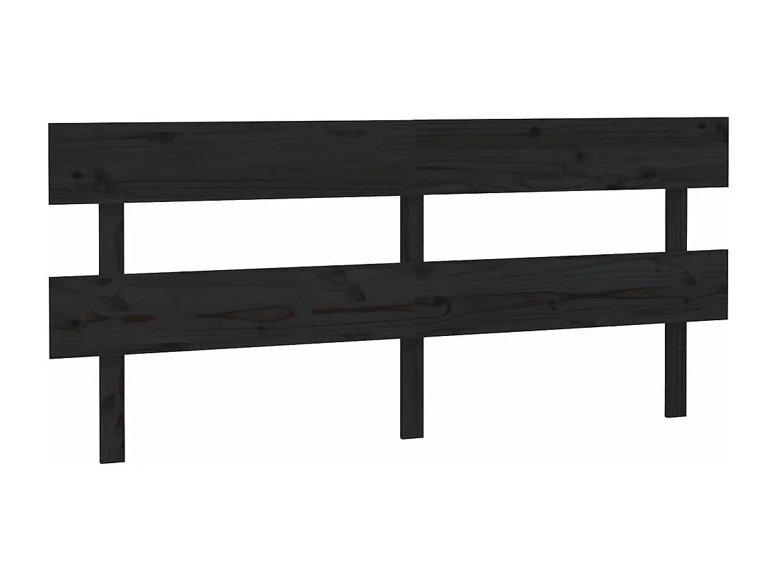 Kopfteil für Bett | Bett-Kopfteil Schwarz 204x3x81 cm Massivholz Kiefer -MN714728