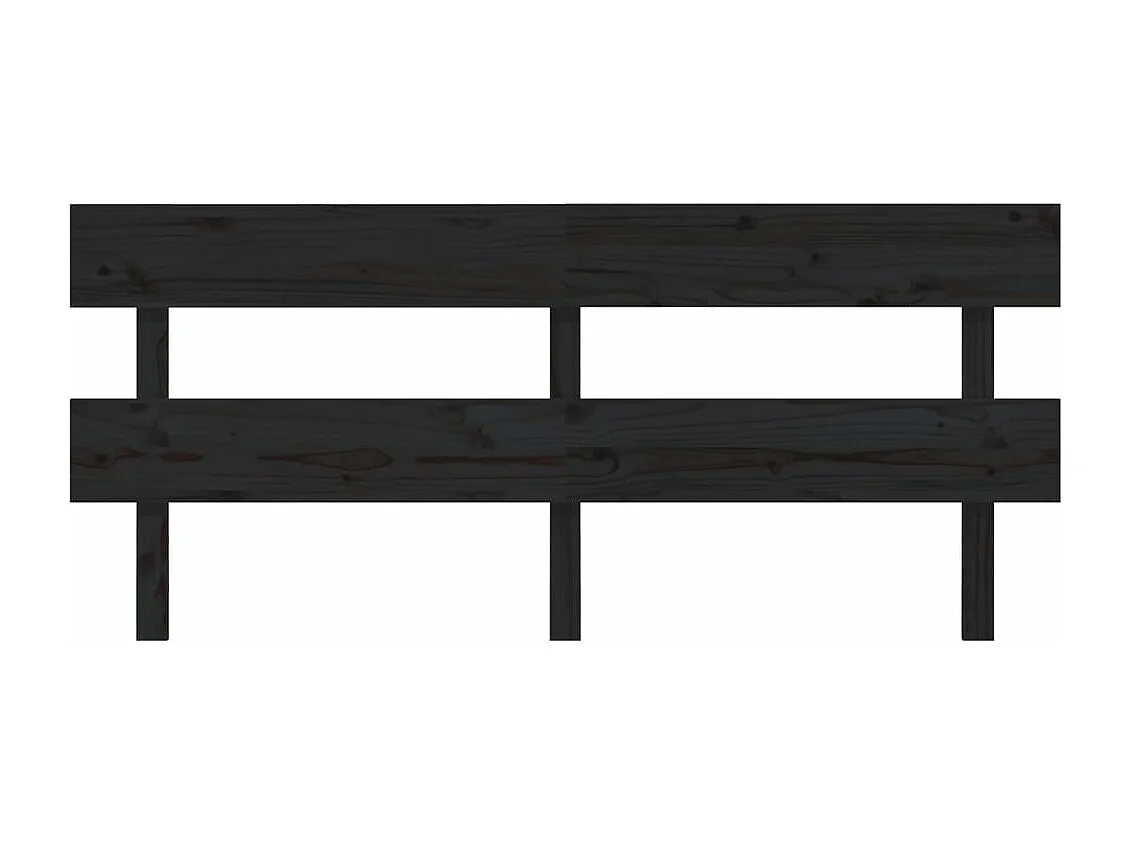 Kopfteil für Bett | Bett-Kopfteil Schwarz 204x3x81 cm Massivholz Kiefer -MN714728
