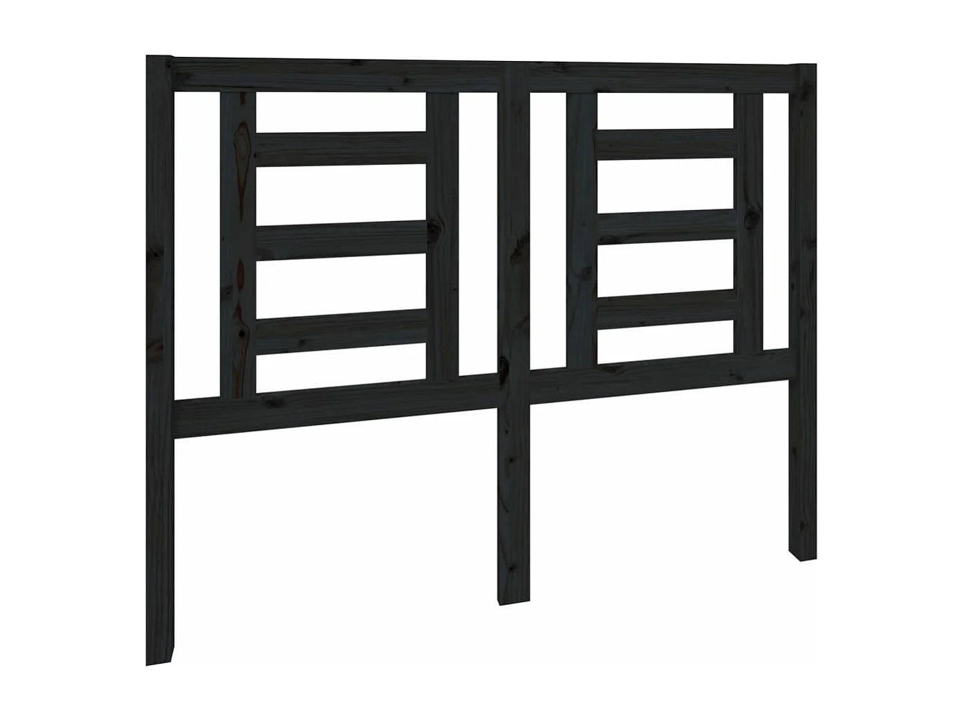 Kopfteil für Bett | Bett-Kopfteil Schwarz 126x4x100 cm Massivholz Kiefer -MN139236