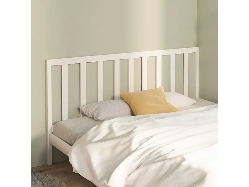 Kopfteil für Bett | Bett-Kopfteil Weiß 206x4x100 cm Massivholz Kiefer -MN221013
