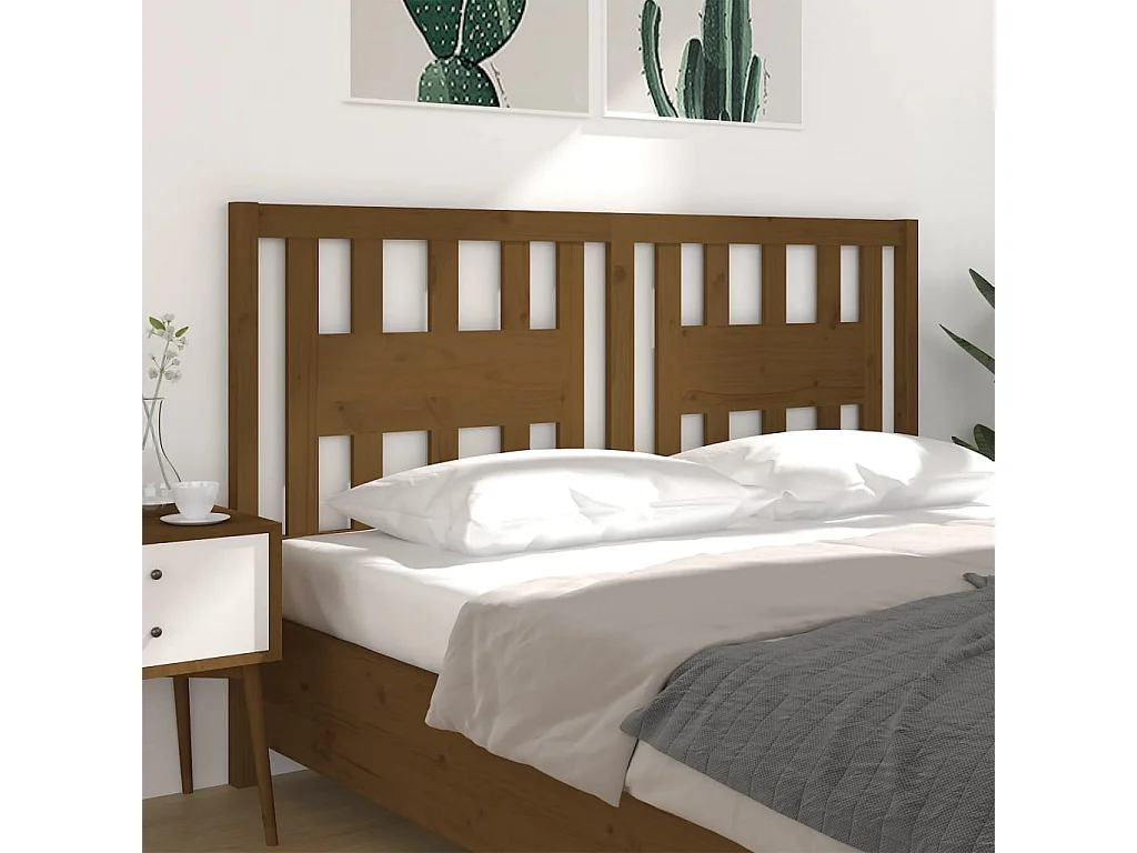 Kopfteil für Bett | Bett-Kopfteil Honigbraun 156x4x100 cm Massivholz Kiefer -MN626138