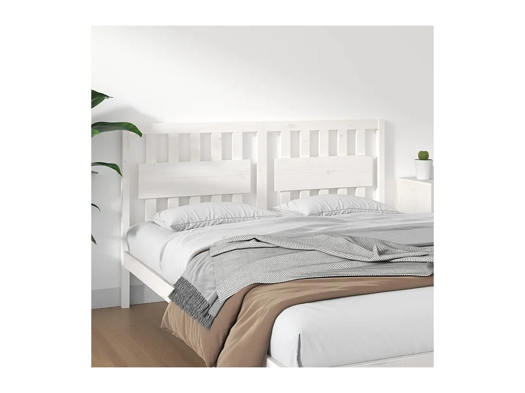 Kopfteil für Bett | Bett-Kopfteil Weiß 155,5x4x100 cm Massivholz Kiefer -MN168756