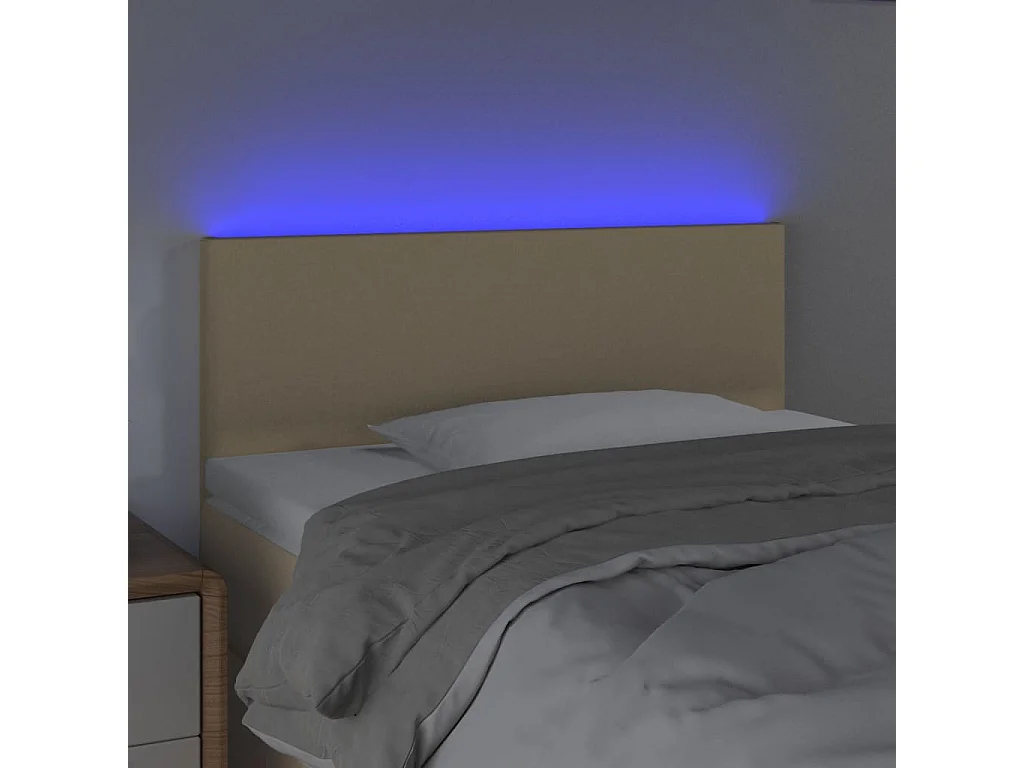 LED - Kopfteil für Bett | Bett-Kopfteil Creme 100x5x78/88 cm Stoff -MN406062