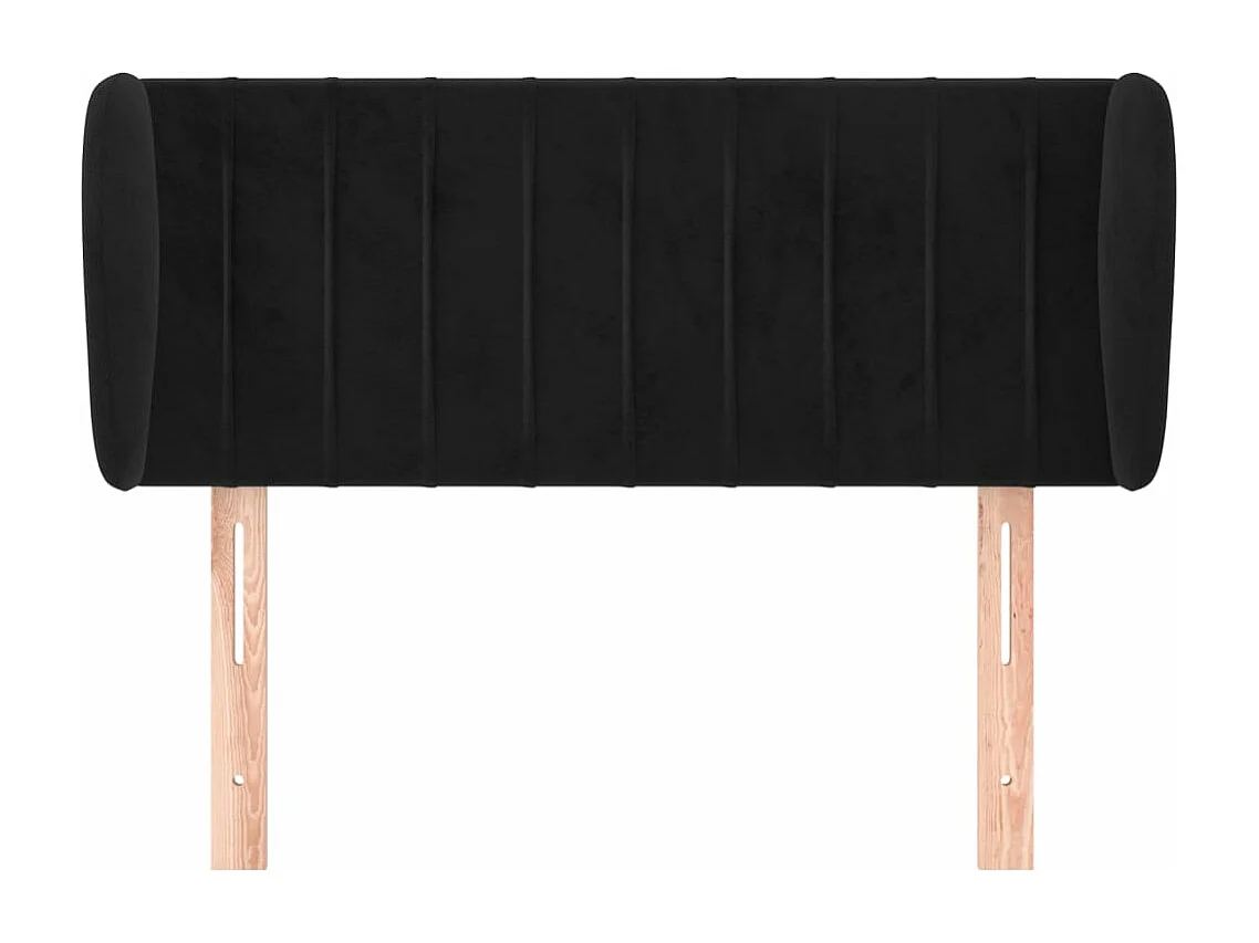 Kopfteil für Bett | Bett-Kopfteil mit Ohren Schwarz 93x23x78/88 cm Samt -MN409948