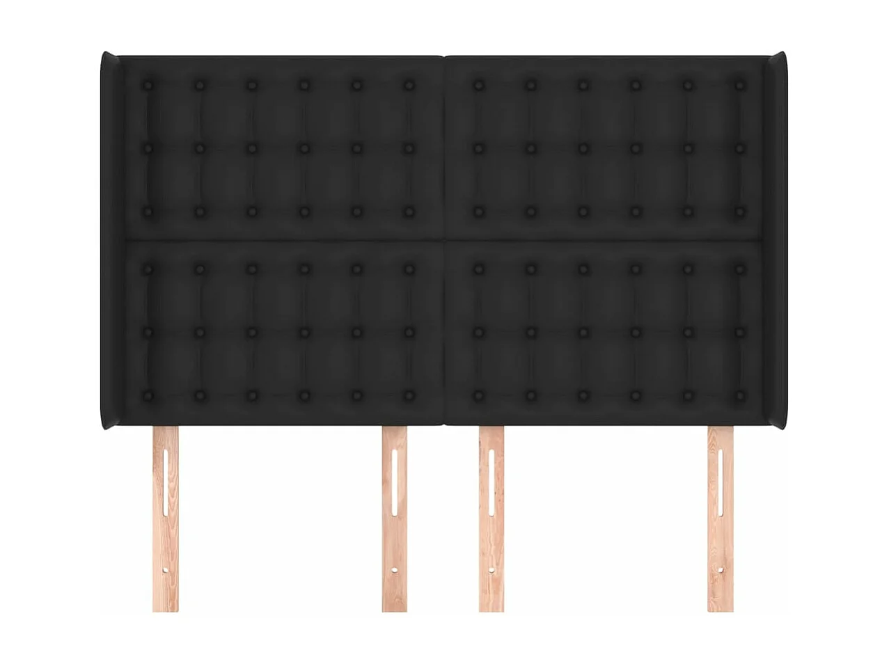 Kopfteil für Bett | Bett-Kopfteil mit Ohren Schwarz 147x16x118/128 cm Kunstleder -MN983906