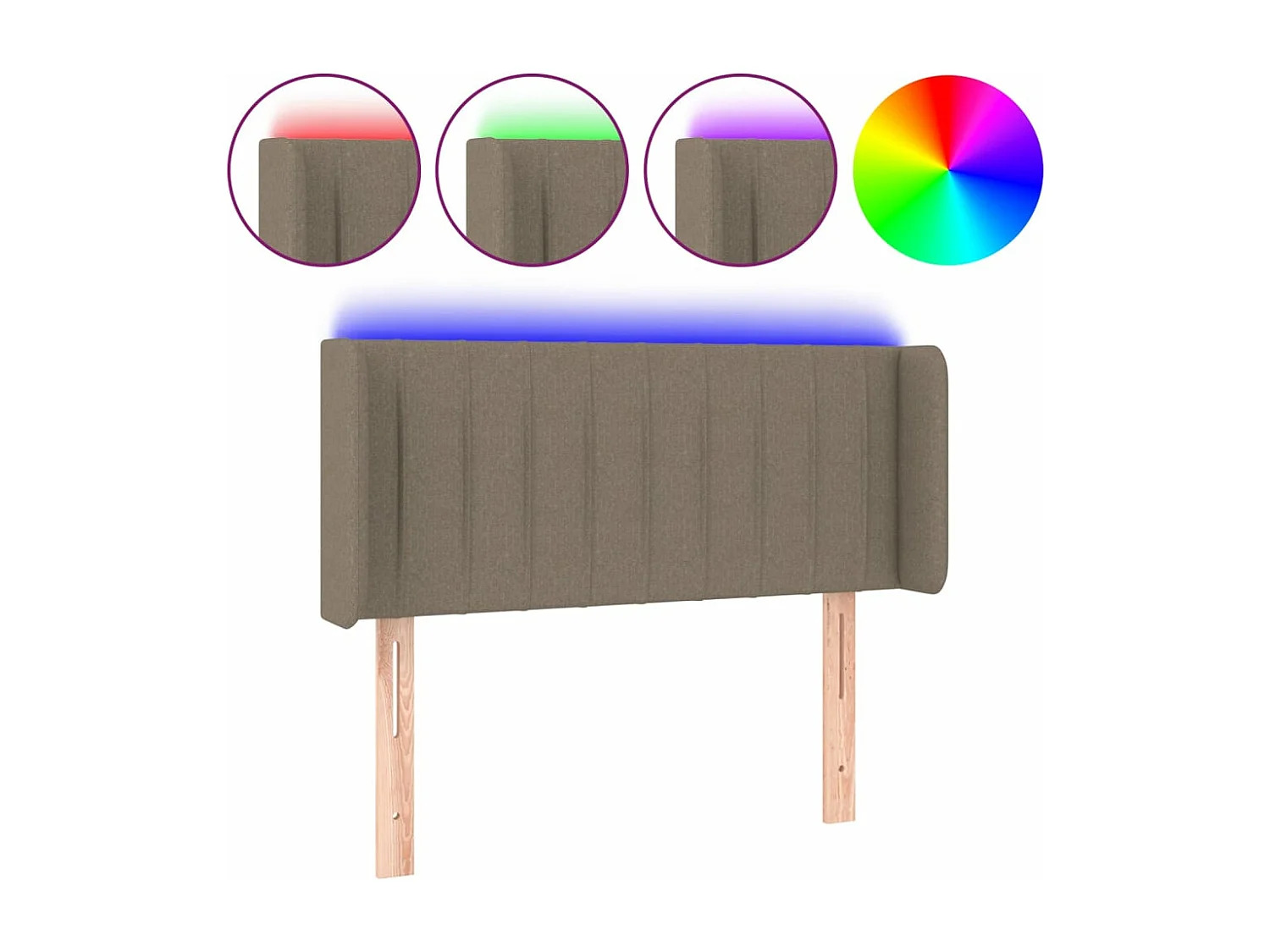 LED - Kopfteil für Bett | Bett-Kopfteil Taupe 103x16x78/88 cm Stoff -MN409707