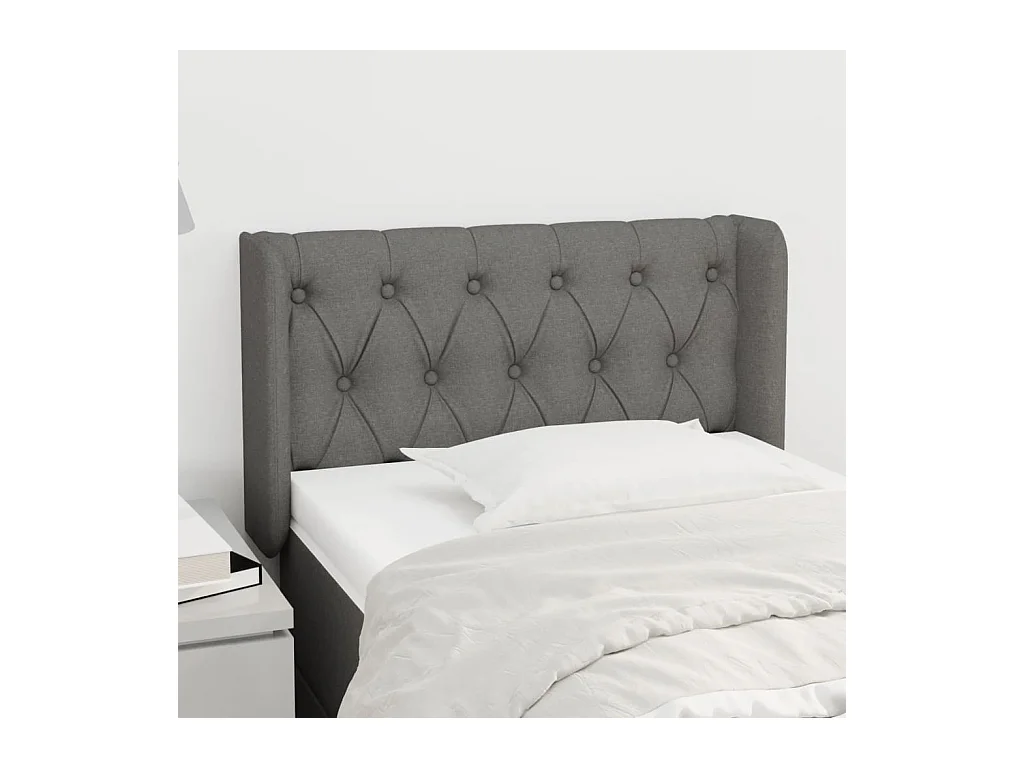 Kopfteil für Bett | Bett-Kopfteil mit Ohren Dunkelgrau 83x16x78/88 cm Stoff -MN725856
