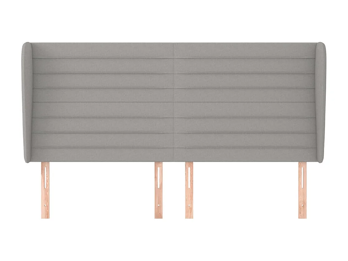 Kopfteil für Bett | Bett-Kopfteil mit Ohren Hellgrau 183x23x118/128 cm Stoff -MN687575