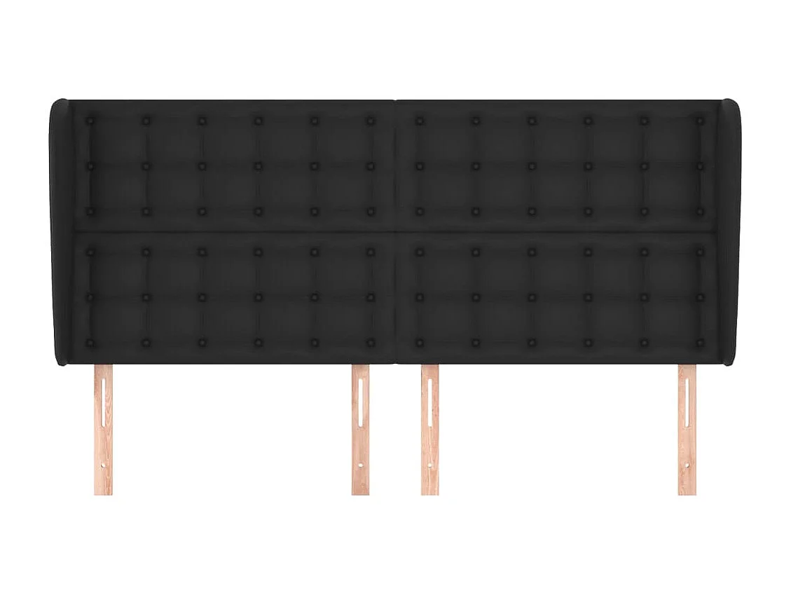 Kopfteil für Bett | Bett-Kopfteil mit Ohren Schwarz 183x23x118/128 cm Kunstleder -MN680280