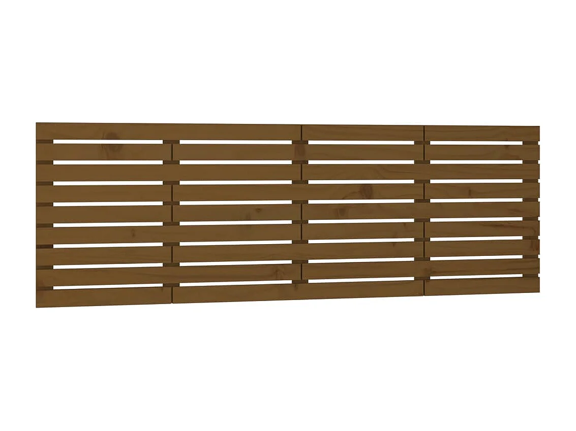 Wand-Kopfteil für Bett | Bett-Kopfteil Honigbraun 206x3x63 cm Massivholz Kiefer -MN856442