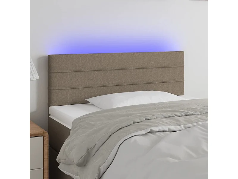 LED - Kopfteil für Bett | Bett-Kopfteil Taupe 100x5x78/88 cm Stoff -MN515917