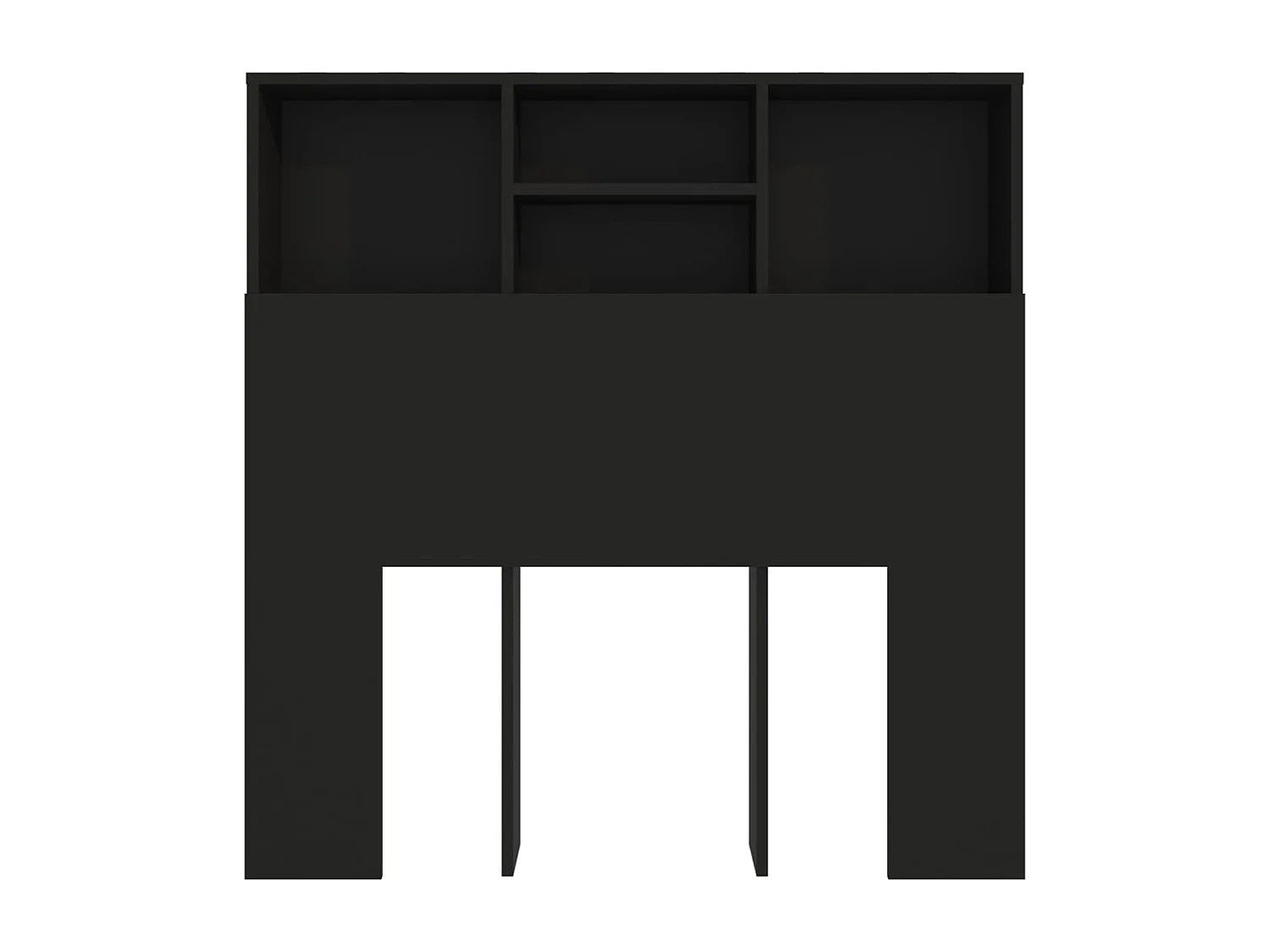 Kopfteil für Bett - Bett-Kopfteil mit Ablagen Schwarz 100x19x103,5 cm -MN473167