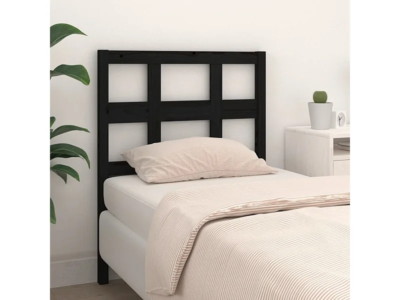 Kopfteil für Bett | Bett-Kopfteil Schwarz 95,5x4x100 cm Massivholz Kiefer -MN656179