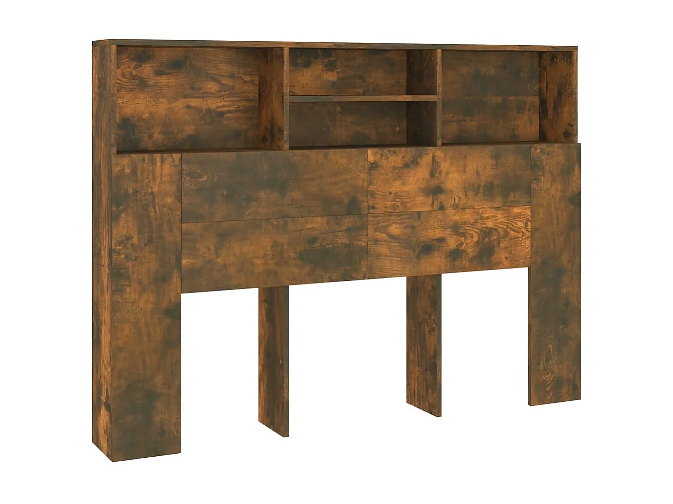 Kopfteil für Bett | Bett-Kopfteil mit Ablagen Räuchereiche 140x19x103,5 cm -MN840049