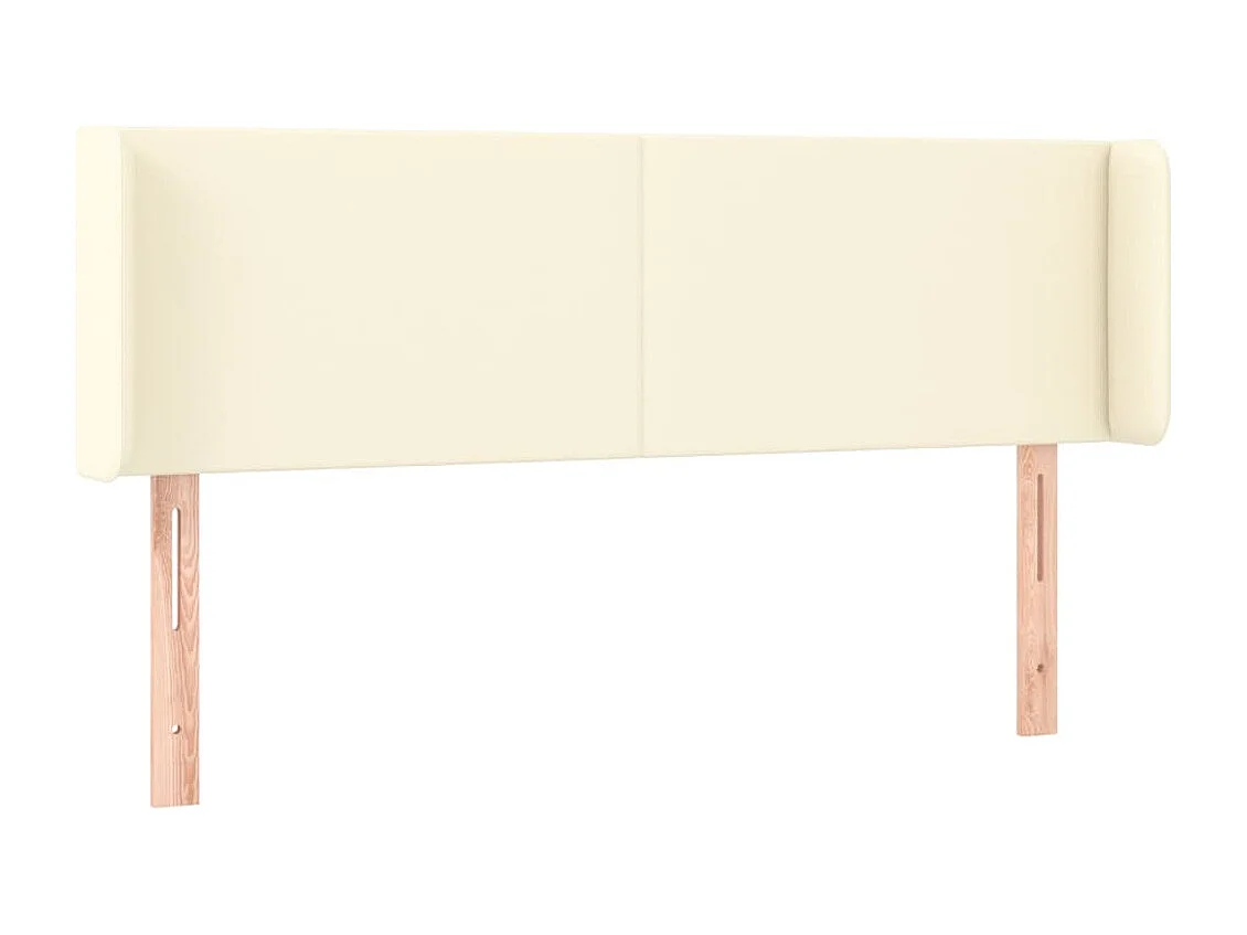 Kopfteil für Bett | Bett-Kopfteil mit Ohren Creme 147x16x78/88 cm Kunstleder -MN385305