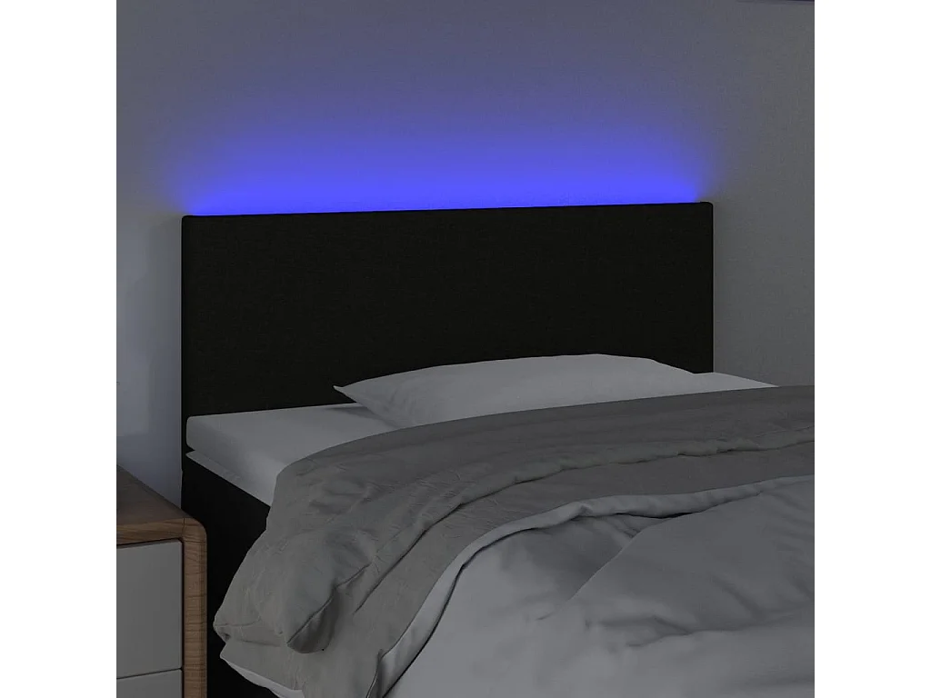 LED - Kopfteil für Bett | Bett-Kopfteil Schwarz 100x5x78/88 cm Stoff -MN733408