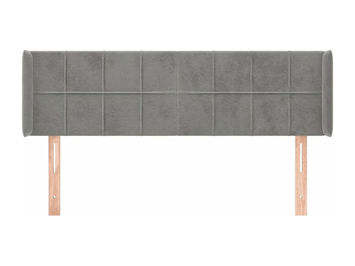 Kopfteil für Bett | Bett-Kopfteil mit Ohren Hellgrau 147x16x78/88 cm Samt -MN583720
