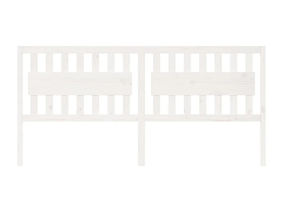 Kopfteil für Bett | Bett-Kopfteil Weiß 205,5x4x100 cm Massivholz Kiefer -MN860015