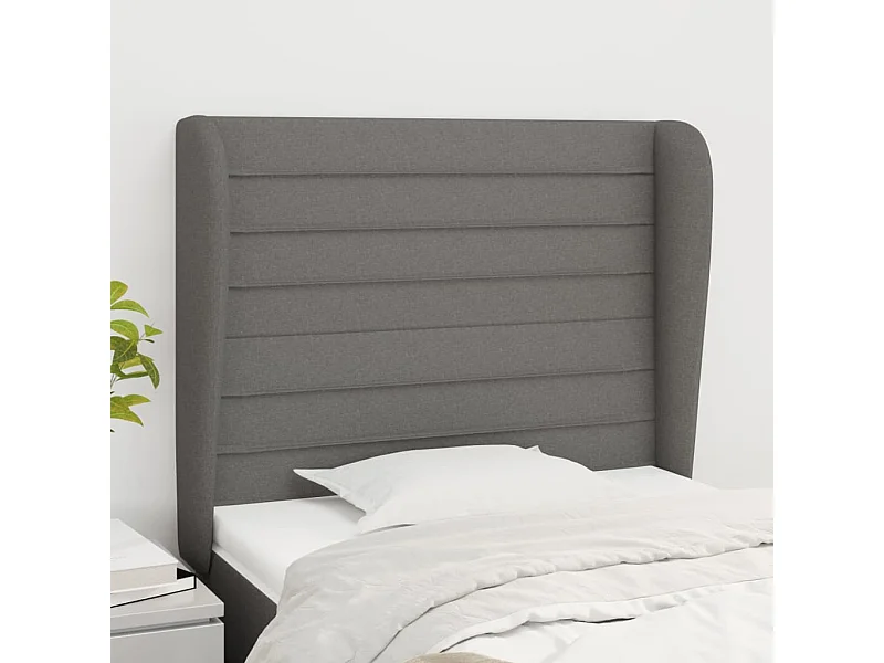 Kopfteil für Bett | Bett-Kopfteil mit Ohren Dunkelgrau 103x23x118/128 cm Stoff -MN805468