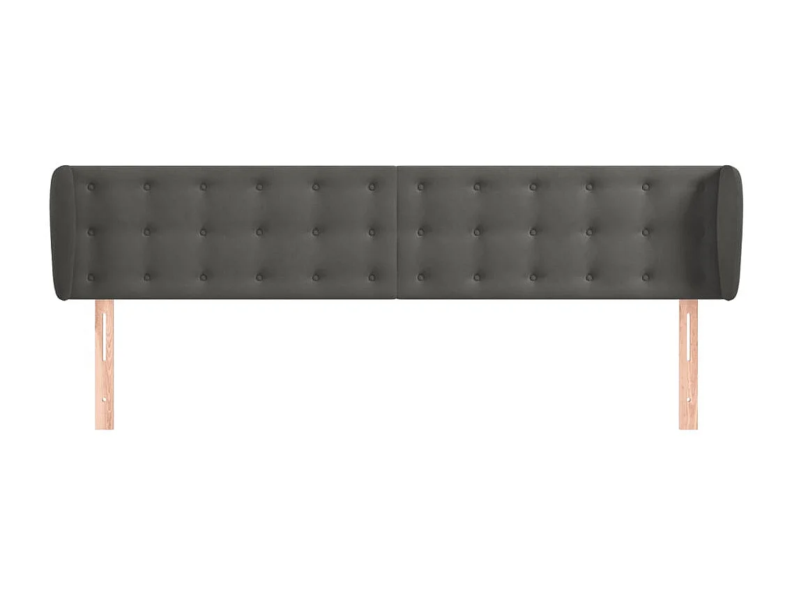 Kopfteil für Bett | Bett-Kopfteil mit Ohren Dunkelgrau 203x23x78/88 cm Samt -MN946262