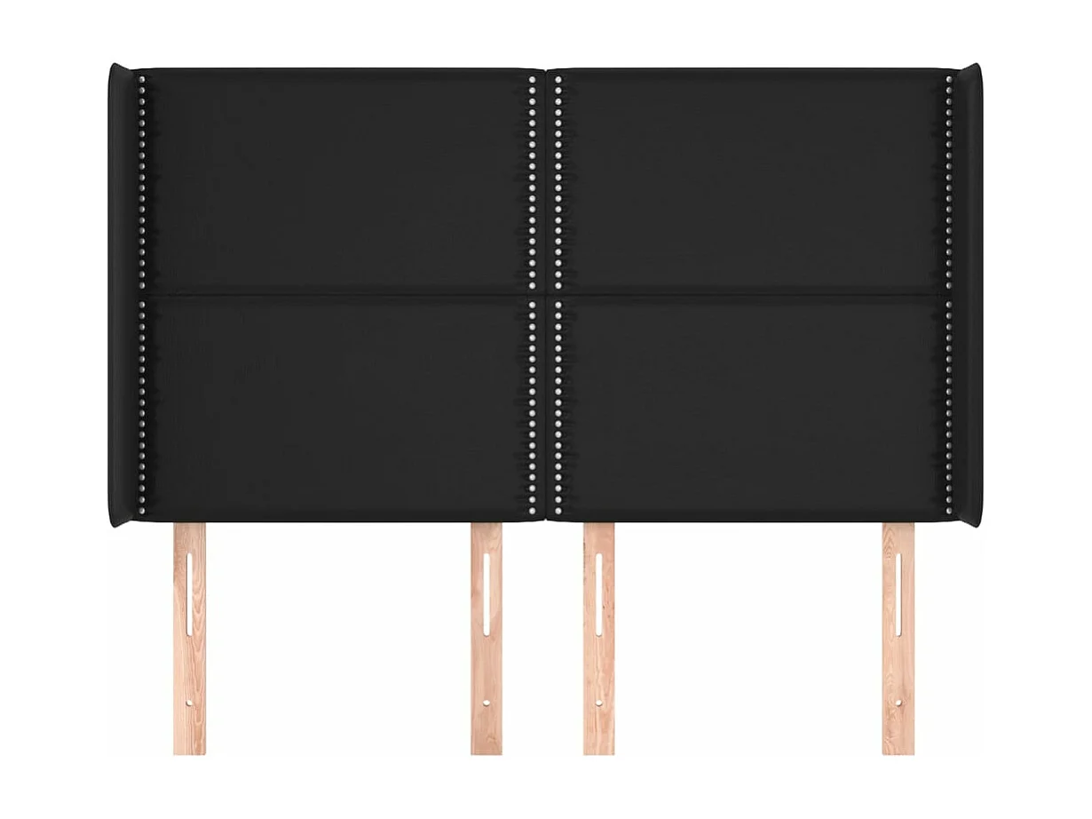 Kopfteil für Bett | Bett-Kopfteil mit Ohren Schwarz 147x16x118/128 cm Kunstleder -MN666410