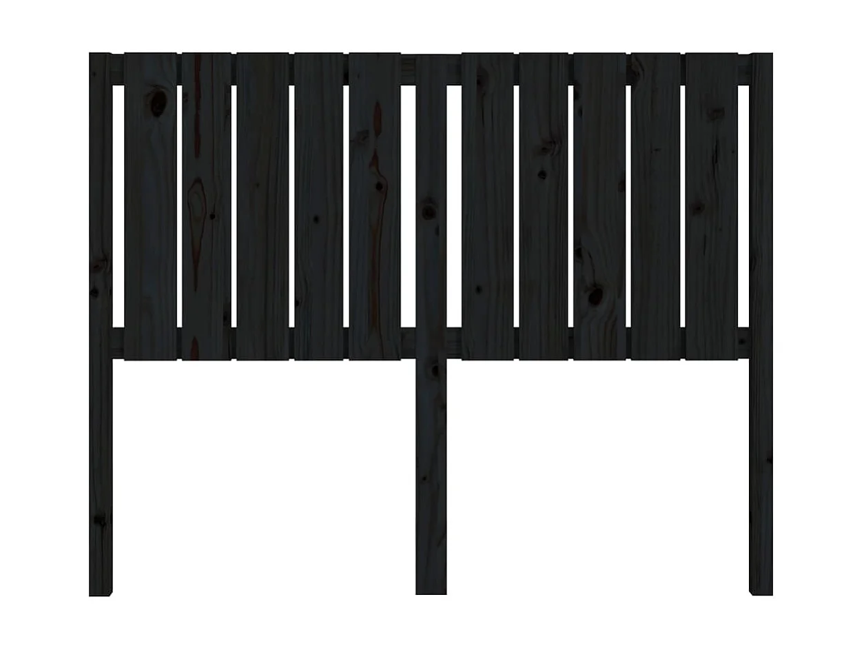 Kopfteil für Bett | Bett-Kopfteil Schwarz 125,5x4x100 cm Massivholz Kiefer -MN964940