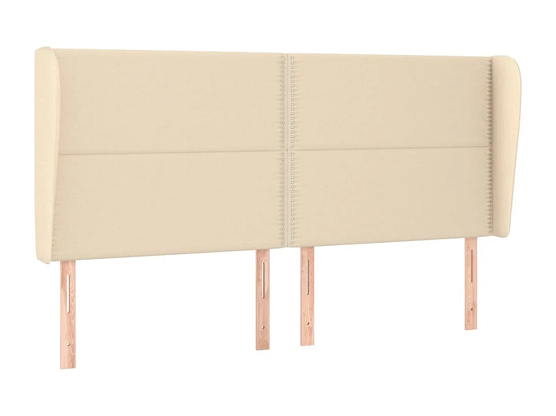 Kopfteil für Bett | Bett-Kopfteil mit Ohren Creme 183x23x118/128 cm Stoff -MN297706