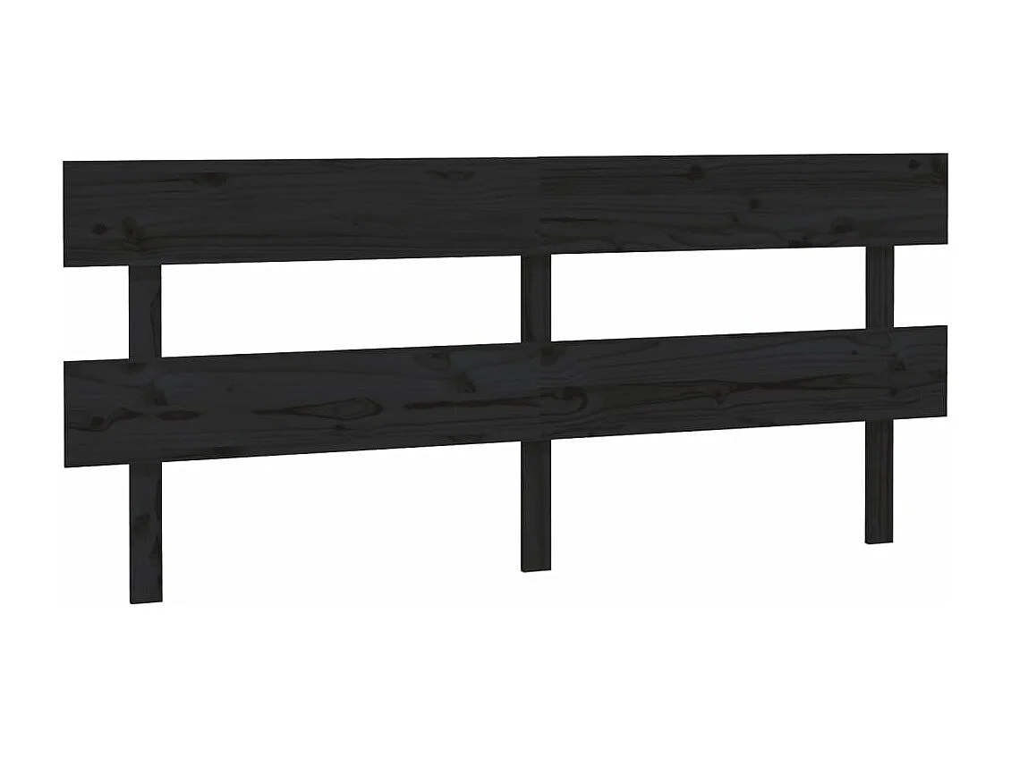 Kopfteil für Bett | Bett-Kopfteil Schwarz 184x3x81 cm Massivholz Kiefer -MN592321