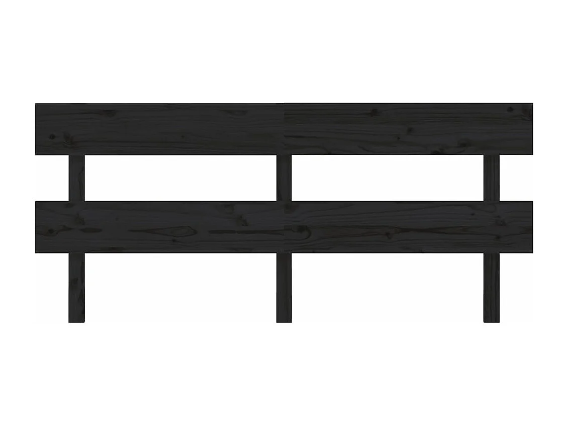 Kopfteil für Bett | Bett-Kopfteil Schwarz 184x3x81 cm Massivholz Kiefer -MN592321