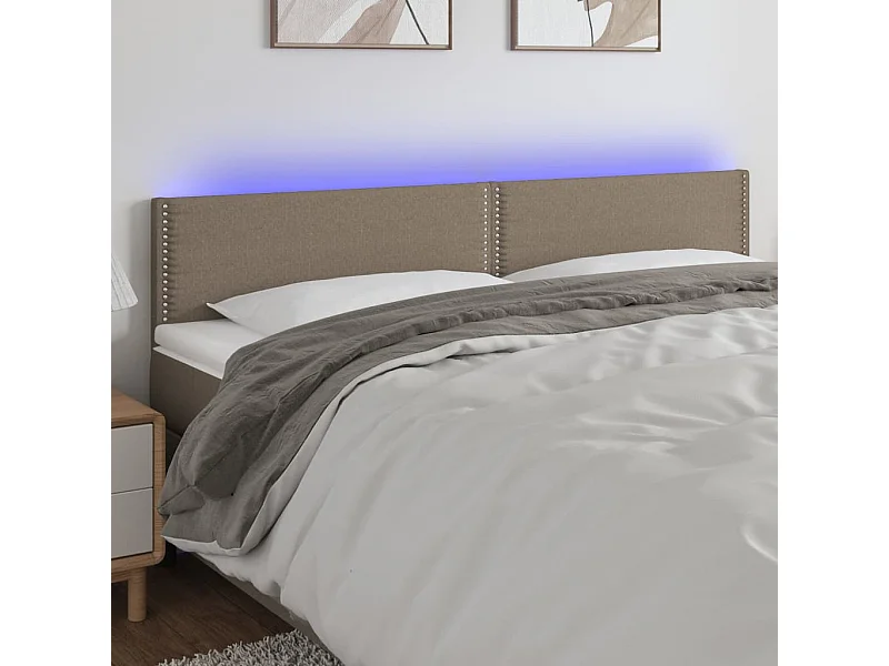 LED - Kopfteil für Bett | Bett-Kopfteil Taupe 200x5x78/88 cm Stoff -MN312165