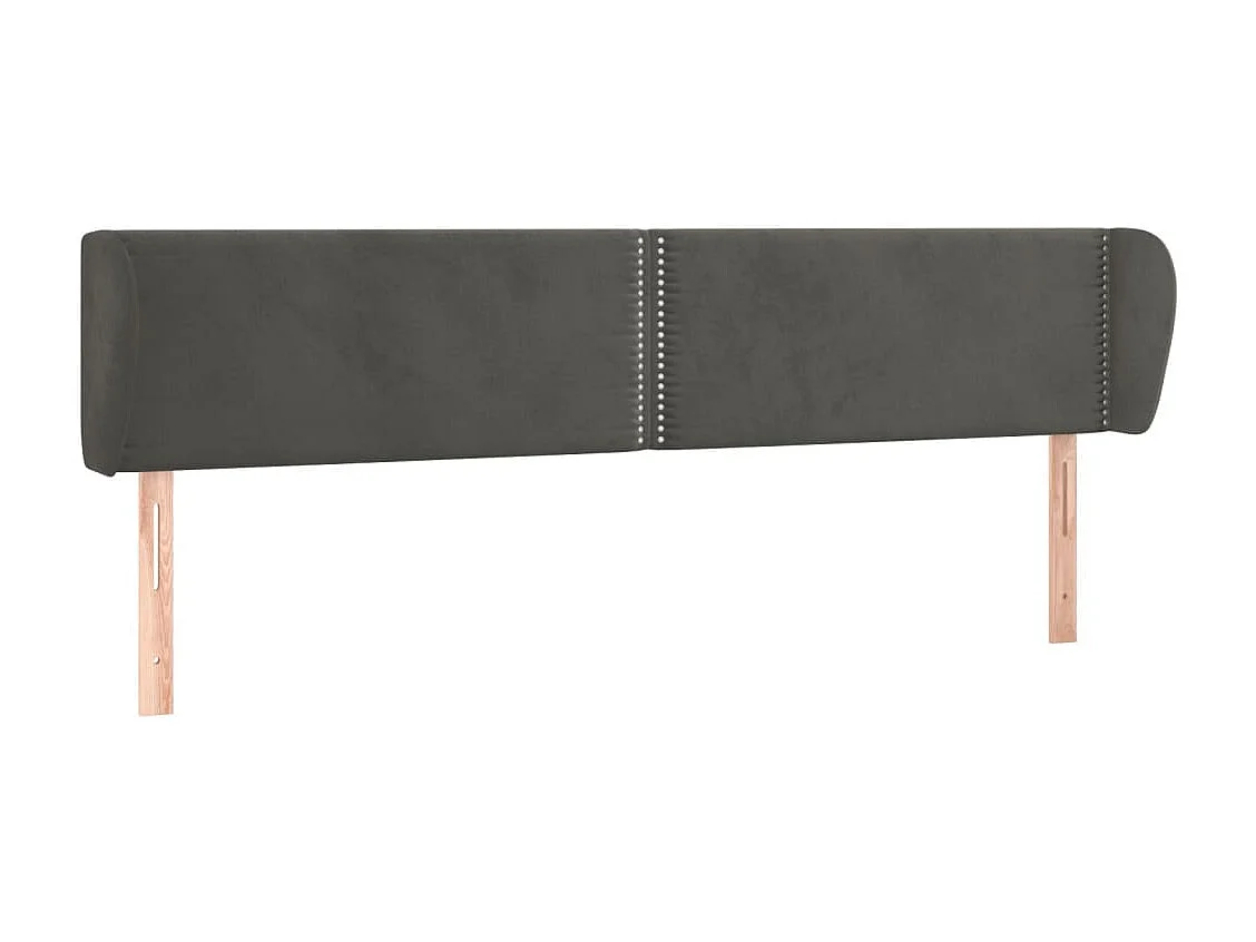 Kopfteil für Bett | Bett-Kopfteil mit Ohren Dunkelgrau 163x23x78/88 cm Samt -MN172126