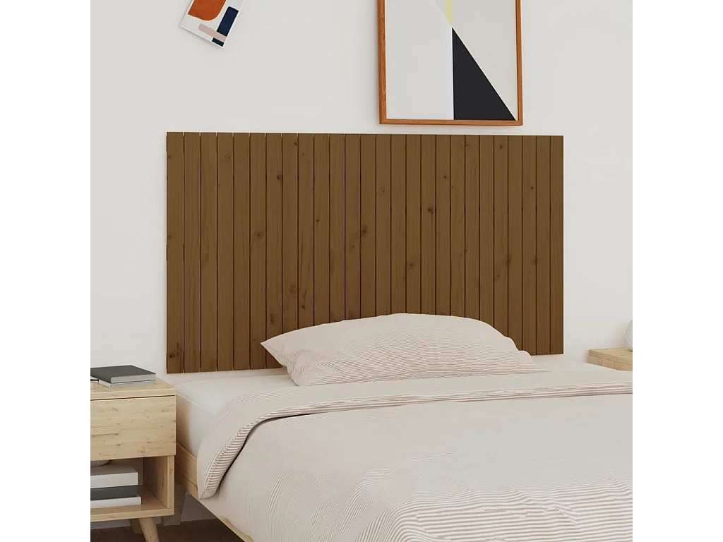 Wand-Kopfteil für Bett | Bett-Kopfteil Honigbraun 166x3x90 cm Massivholz Kiefer -MN570130