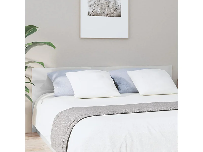 Kopfteil für Bett | Bett-Kopfteil Hochglanz-Weiß 200x1,5x80 cm Holzwerkstoff -MN498115