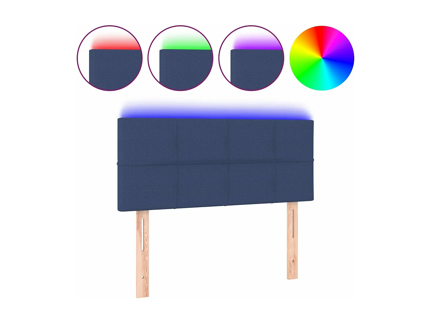 LED - Kopfteil für Bett | Bett-Kopfteil Blau 80x5x78/88 cm Stoff -MN215812