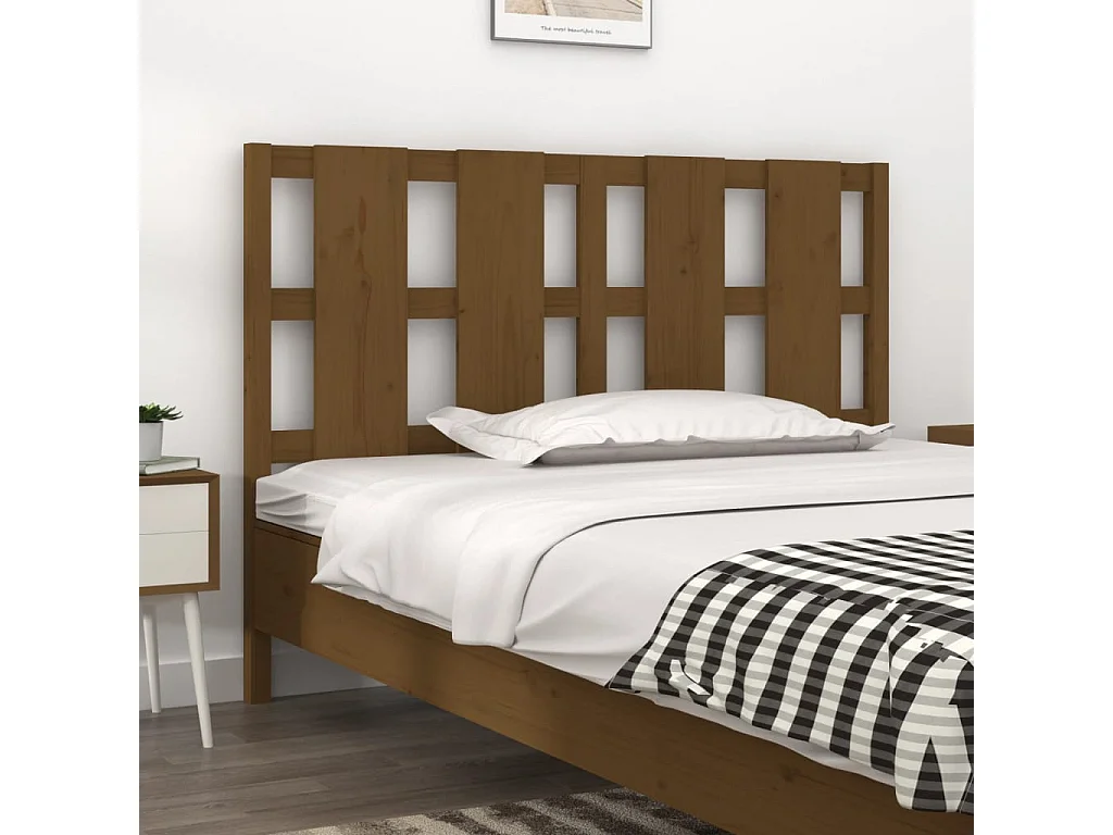 Kopfteil für Bett - Bett-Kopfteil Honigbraun 140,5x4x100 cm Massivholz Kiefer -MN216216