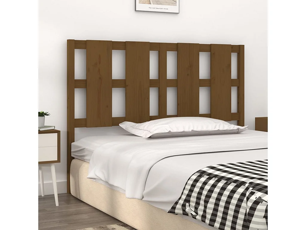 Kopfteil für Bett - Bett-Kopfteil Honigbraun 140,5x4x100 cm Massivholz Kiefer -MN216216