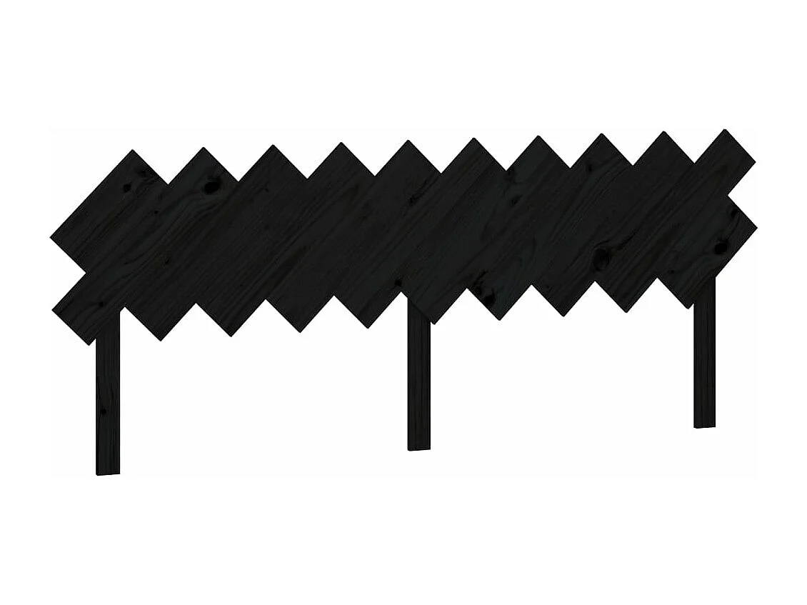 Kopfteil für Bett - Bett-Kopfteil Schwarz 196x3x80,5 cm Massivholz Kiefer -MN605411