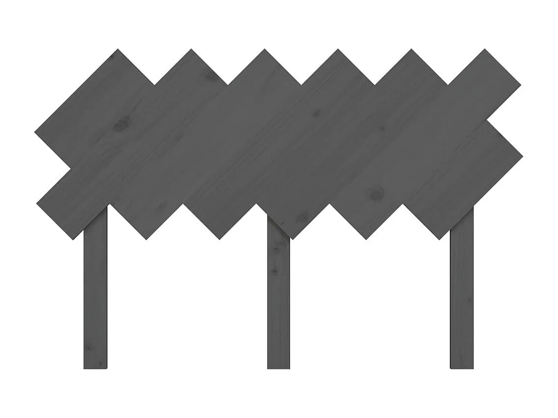 Kopfteil für Bett - Bett-Kopfteil Grau 122,5x3x80,5 cm Massivholz Kiefer -MN578373