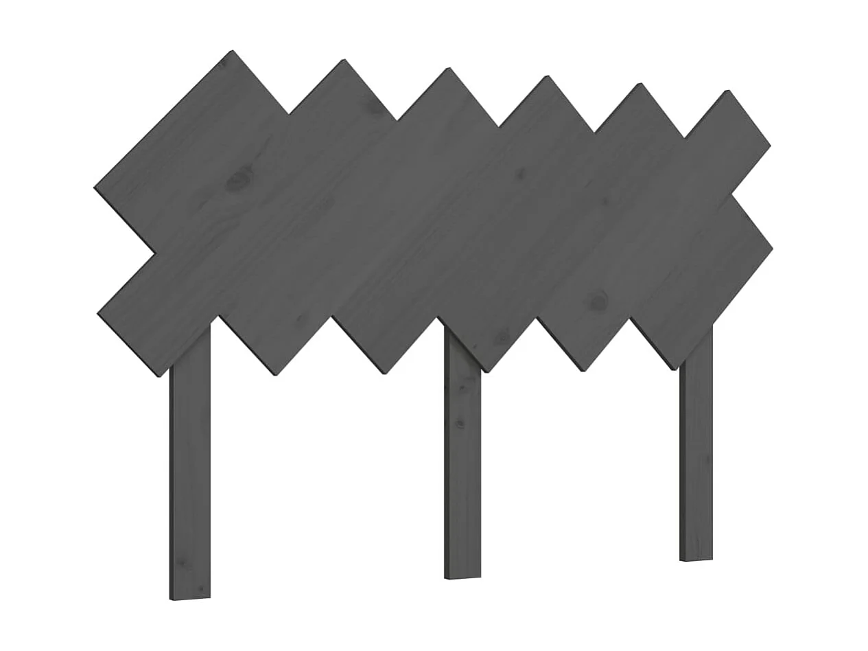 Kopfteil für Bett - Bett-Kopfteil Grau 122,5x3x80,5 cm Massivholz Kiefer -MN578373