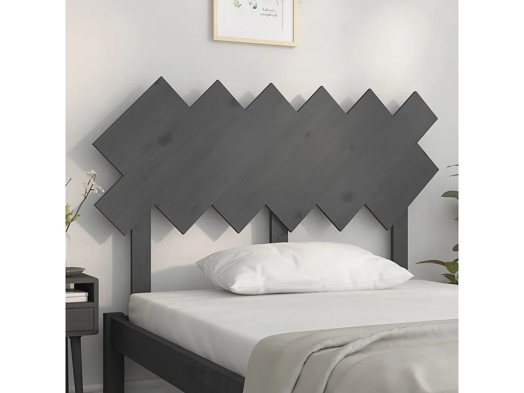 Kopfteil für Bett - Bett-Kopfteil Grau 122,5x3x80,5 cm Massivholz Kiefer -MN578373
