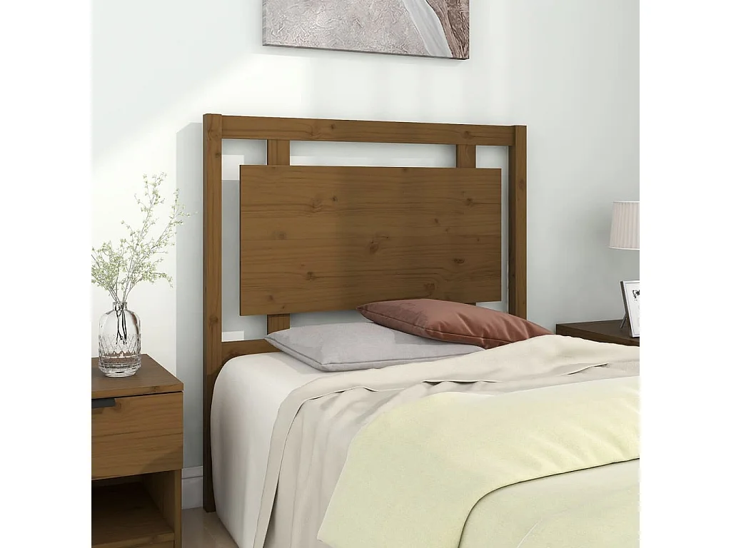 Kopfteil für Bett | Bett-Kopfteil Honigbraun 95,5x4x100 cm Massivholz Kiefer -MN826205