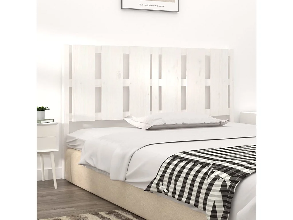 Kopfteil für Bett - Bett-Kopfteil Weiß 155,5x4x100 cm Massivholz Kiefer -MN605432