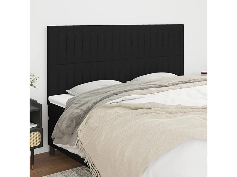 4er Kopfteil für Bett | Bett-Kopfteile Schwarz 90x5x78/88 cm Stoff -MN183670