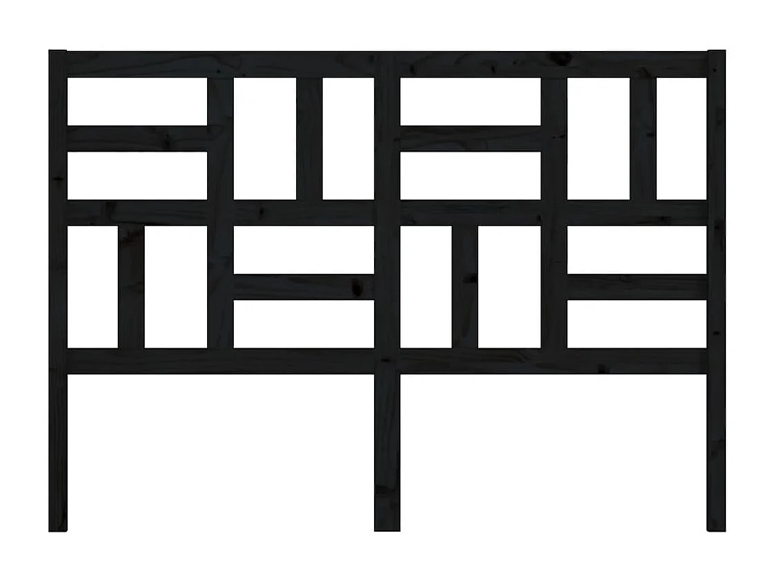 Kopfteil für Bett | Bett-Kopfteil Schwarz 126x4x104 cm Massivholz Kiefer -MN515617