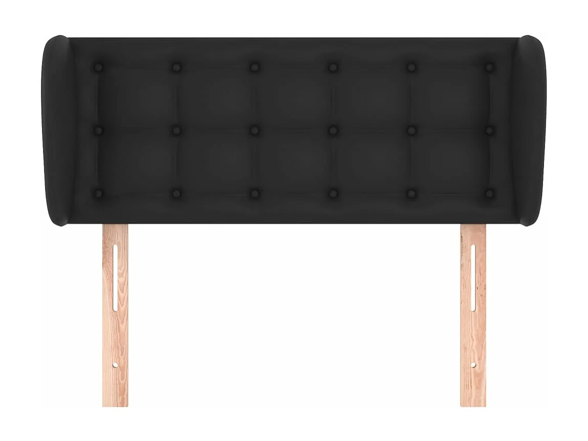 Kopfteil für Bett | Bett-Kopfteil mit Ohren Schwarz 93x23x78/88 cm Kunstleder -MN454091