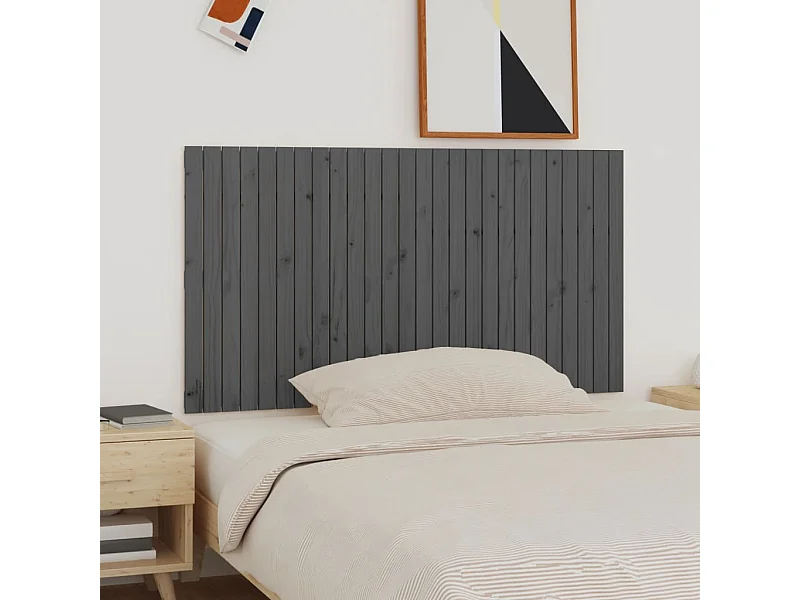 Wand-Kopfteil für Bett | Bett-Kopfteil Grau 166x3x90 cm Massivholz Kiefer -MN445088