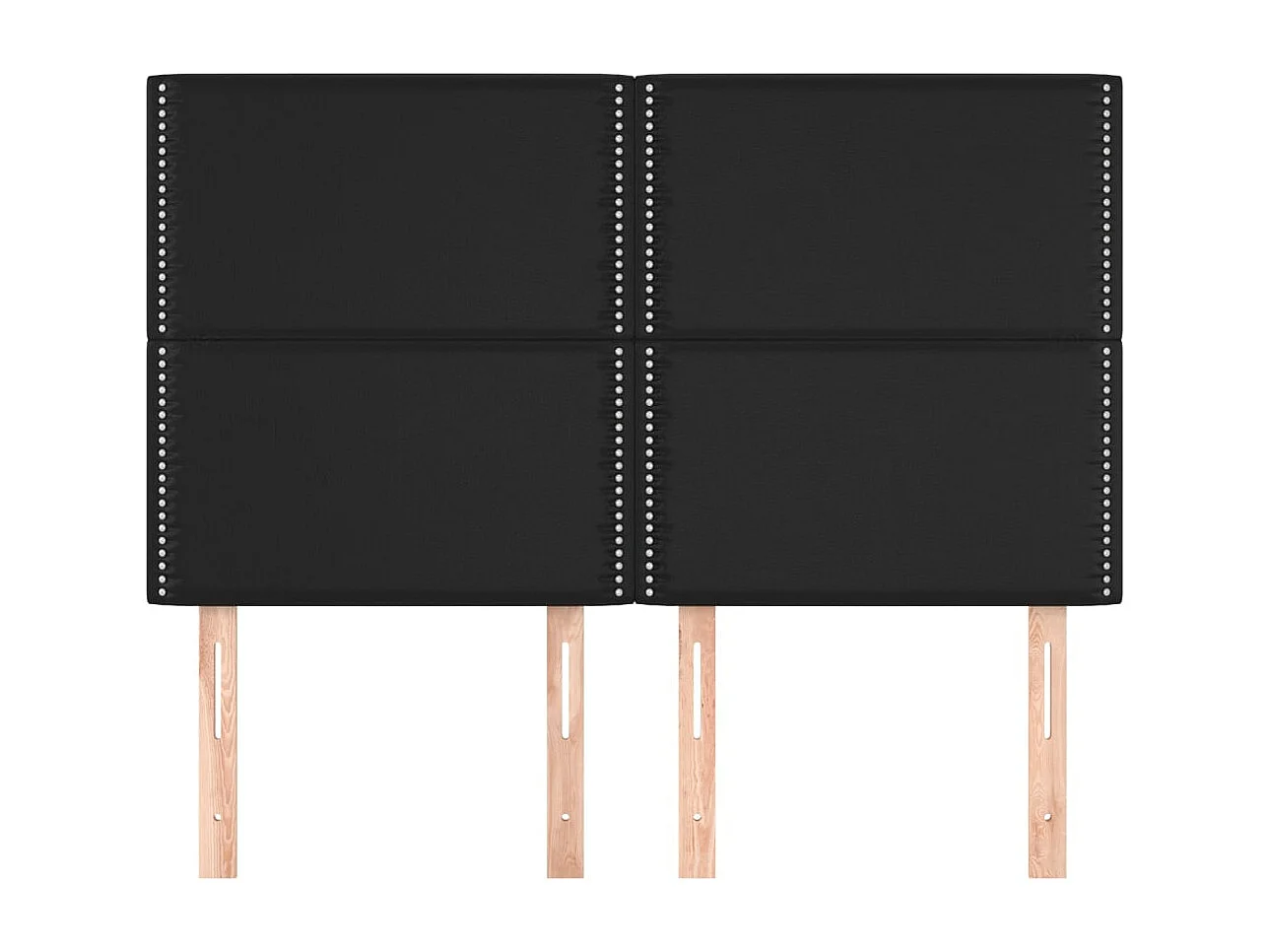 4er Kopfteil für Bett | Bett-Kopfteile Schwarz 72x5x78/88 cm Kunstleder -MN972471